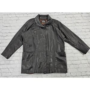 Vintage Comint Argentina Brown Leather Jacket Winter Coat MENS SIZE LARGE